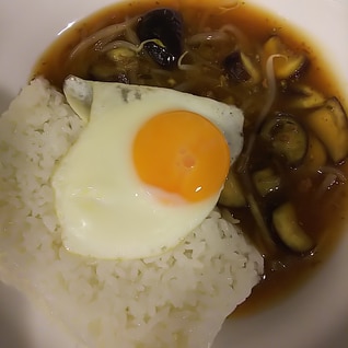 ナスともやしのあんかけご飯